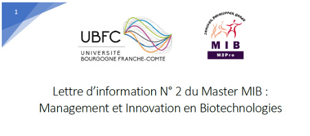 Lettre d'info n°2 du M2 MIB