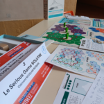 Stand du serious game SOLUTRÉ au colloque RITM-BFC de Cluny, en juillet 2024.